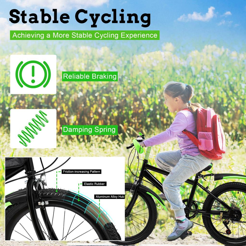 20In Green Mountain Bike for Adults & Teens, All-Terrain Bicycle for Road, Trail & Off-Road Riding,Supports 187lbs Load Capacity