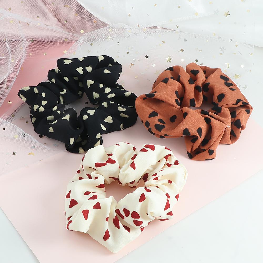 3PCS/Set Fashion Women Girls Hair Bands Elastic Large Heart Decoration Headband Hair Accessories Ponytail Holder Gifts
