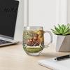 Durable Glass Drinkware 350ML Hand-painted Highland Cow Glass Cattle Coffee Mug Decorative Wine Glasses with Handle Heat-Resistant Tea Milk