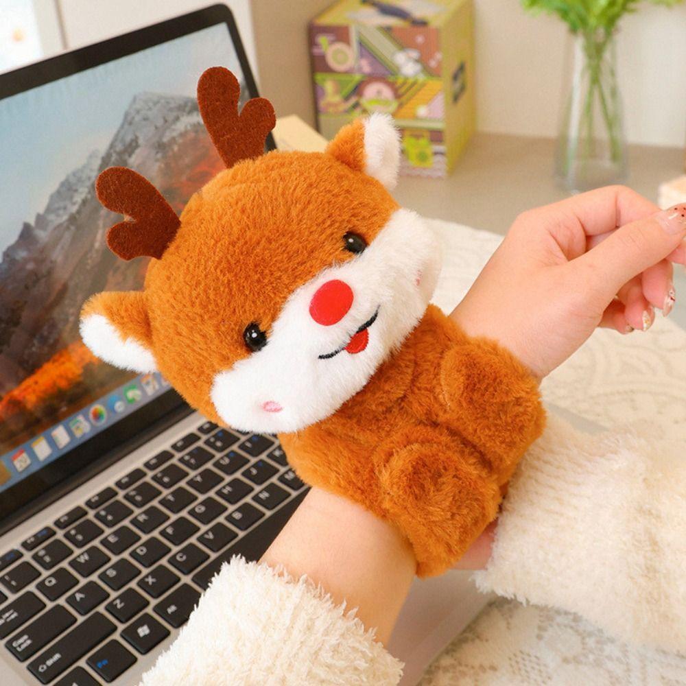 

Simulation Plush Doll Slap Bracelet Zoo Series Elephant Plush Wrist Band Home Decor Gray Hippo