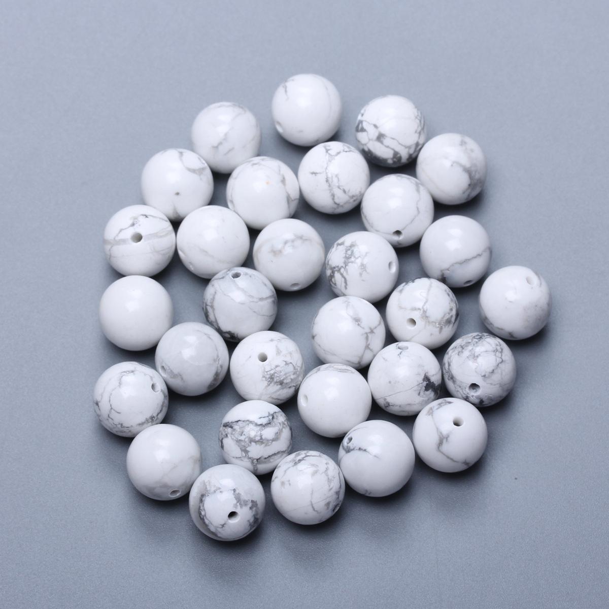 

4/6/8/10/12 мм, 60-20 шт. Білий говліт, бірюзи, вільні намистини, круглі натуральні камені для виготовлення ювелірних виробів, намиста своїми руками, аксесуари, ювелірні аксесуари 10mm 30Pcs