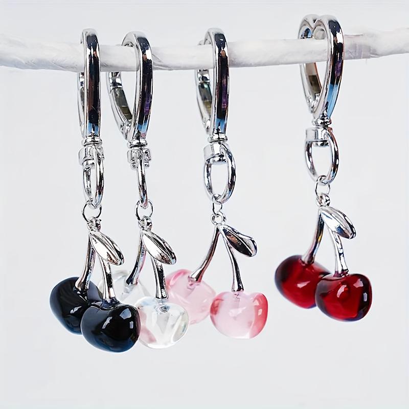 1шт Елегантний брелок для ключів у формі серця та зірки Модна прикраса Подарунок для неї Фрукти 7,5x2,6см