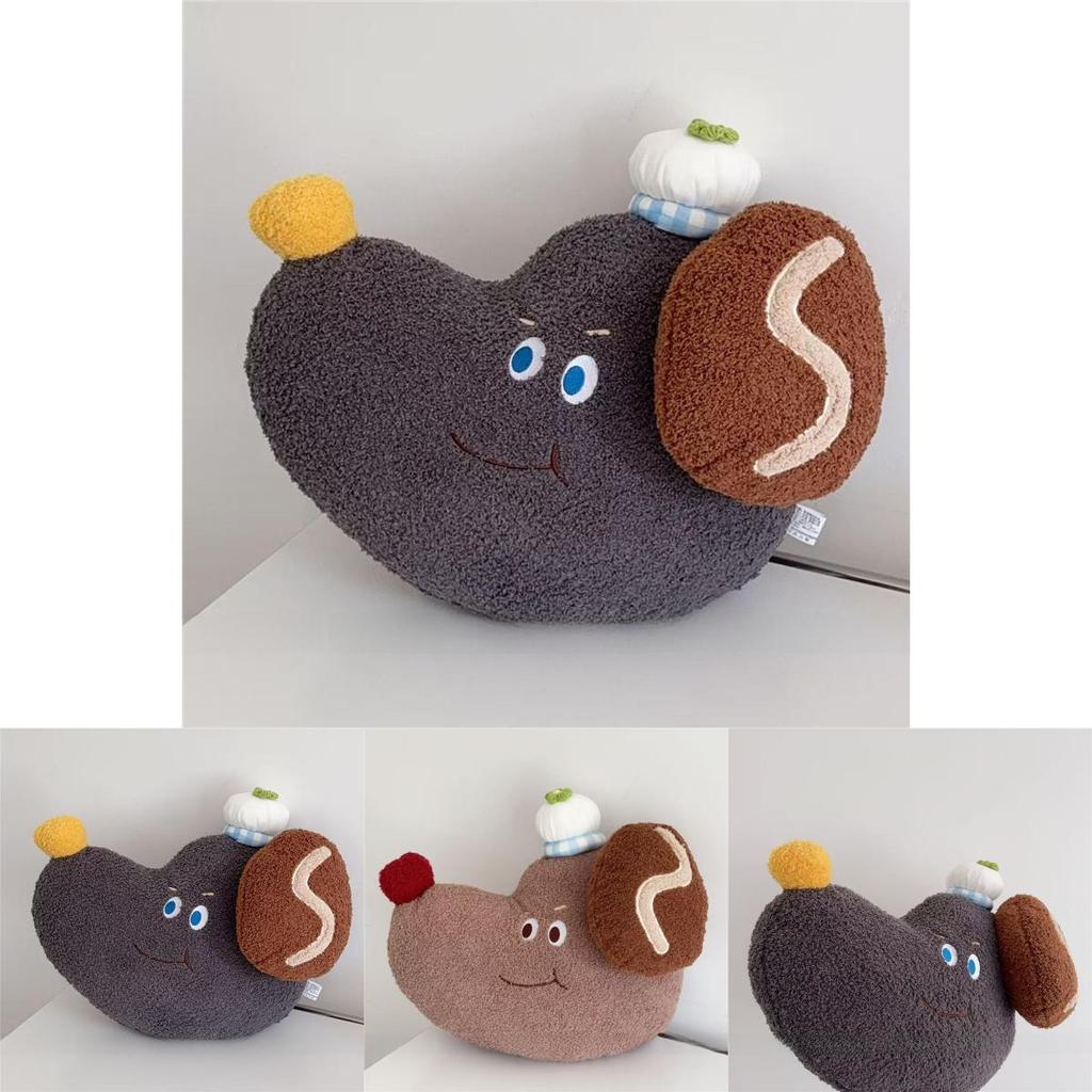 Cartoon Dachshund Plush Pillow With Embroidered Animal Pattern For Sofa Decor And Office Nap