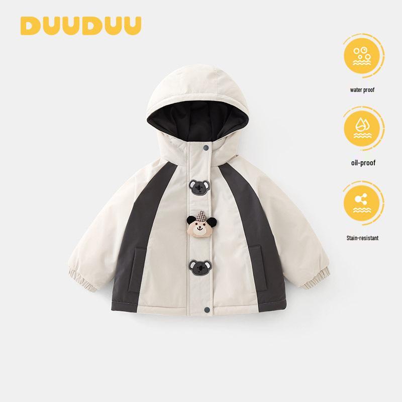 DUUDUU 2025 Новая зимняя стеганая хлопковая куртка для малышей - Толстая куртка для мальчиков 90 cm