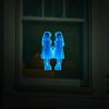 Halloween Glow Night Wall Sticker With Girl Holding Hands For Living Decor Room