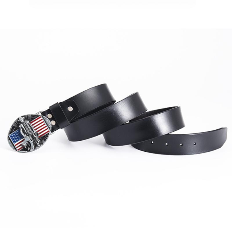 Sozialer Jugendlicher Typ Mode Rindsleder Gürtel Ganze Zweischichtige Leder Persönlichkeit Beliebt Mode Flagge Gürtel Accessoires Gürtel