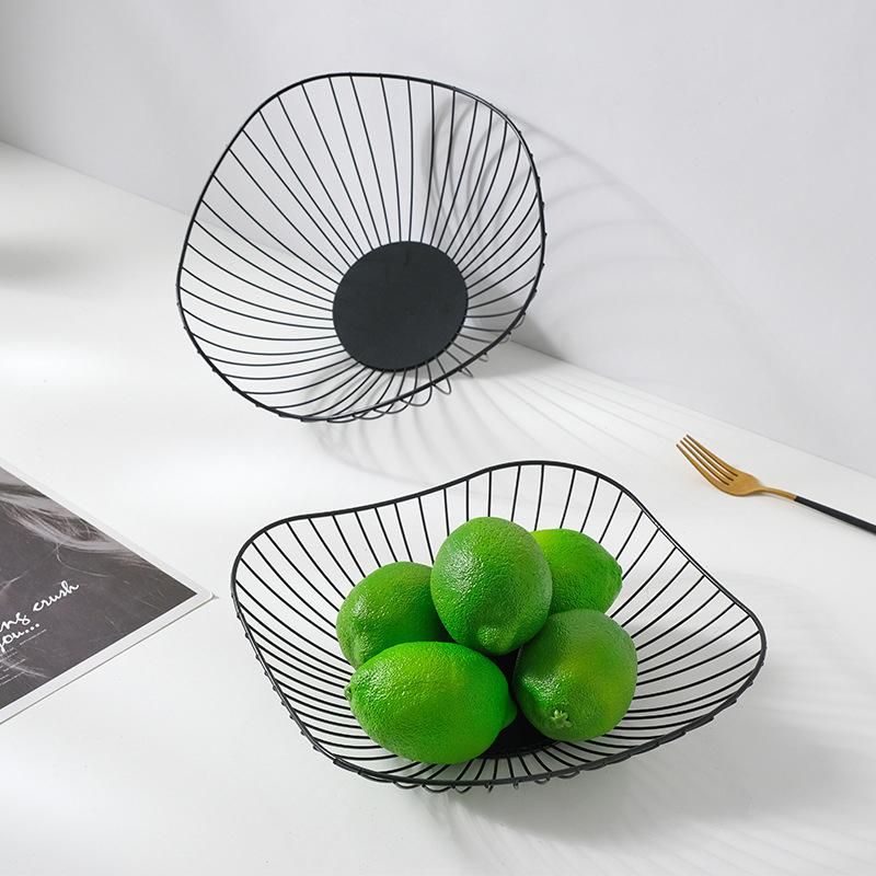 Iron Fruit Basket Fruit Container Bowl Home Creative Drain Display Basket Table Bread Snacks Tray Storage Snacks