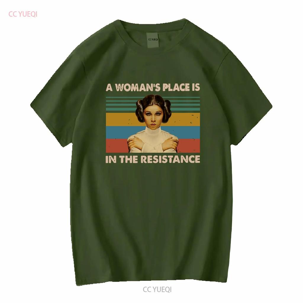 Custom Shirt Vintage Princess Leia A Unisex S Place Is In The Resistance T Shirt 5XL Long Or Short Sleeves Vintage Washed