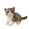 Adorable Plush Gray Cat Toy Realistic Short-haired Stuffed Animal Doll For Kids