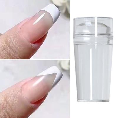 Yousheng 1 Set French Nail Stamp Set Easy To Use Reusable Natural Clear Silicone Stencil for French Manicures
