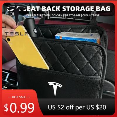 Car Sticker Tesla Car Seat Back Storage Bag Cup Snack Storage Bag For Tesla Emblem Model S Model X Model 3 Roadster Cybertuck Au