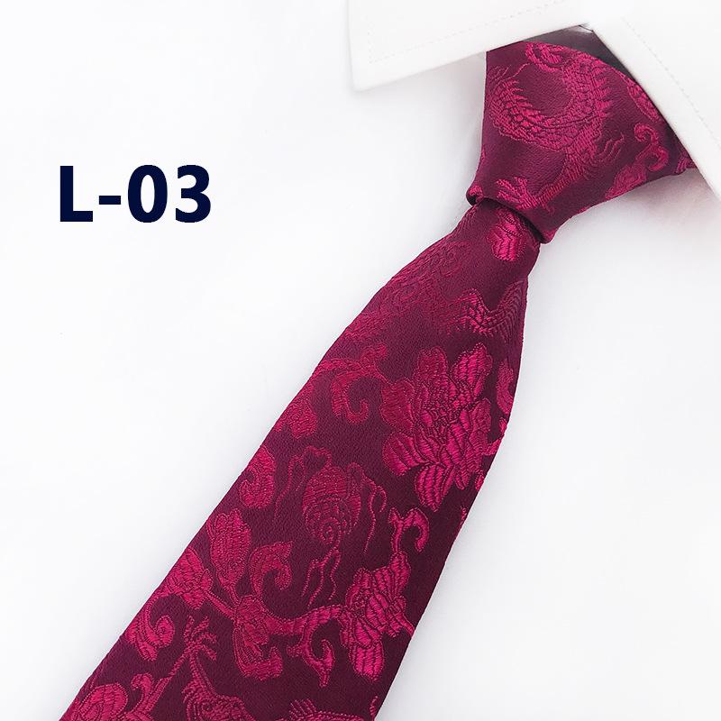 Brocade Fabric Festive Chinese Dragon Pattern Wedding Tie, Groom Best Man Tie