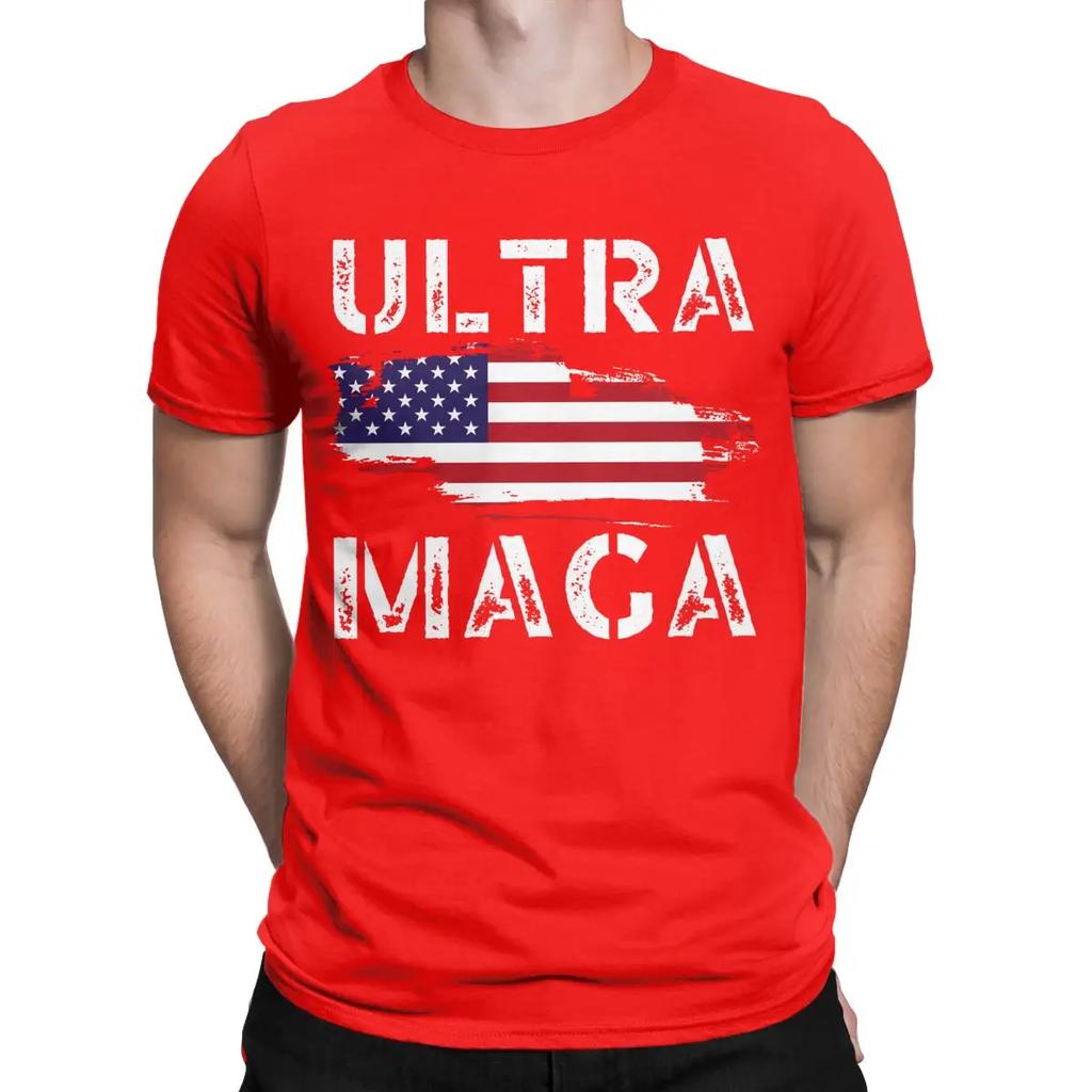 Novelty Ultra MAGA Trump Republican American T-Shirt for Men Crewneck Pure Cotton T Shirt Short Sleeve Tees New Arrival Tops