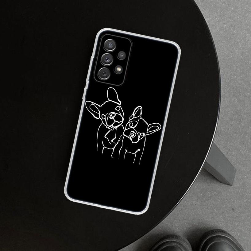 French Bulldog Black White Phone Case Cover For Samsung Galaxy A12 A22 A32 A52 A72 A02S A51 A50S A31 A20S A10S Note 20 Ultra 10