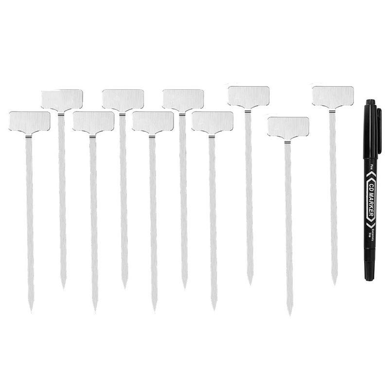 

Fresh Waterproof Metal Plant Label Stakes(10), 12.75 304 Stainless Steel Plant Markers With Included Marker Pen Garden серебряный
