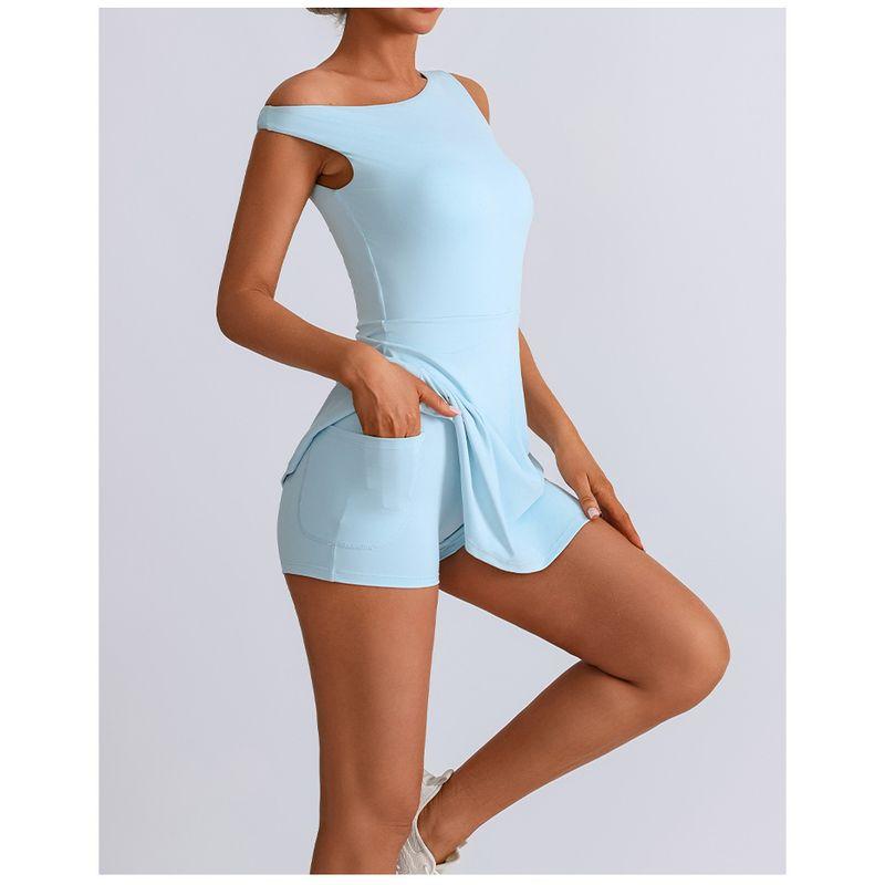 

Внешняя торговля Новое европейское и американское высокоэластичное быстросохнущее платье для йоги цельное теннисная юбка гольф спорт защита от просвечивания фитнес-юбки Light Sky Blue L