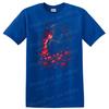 Skull Grim Reaper Sitting Red Flowers Art Graphic T Shirt Cool Tee