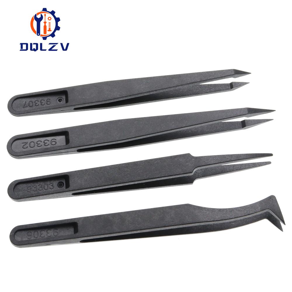 Anti-Static Plastic Tweezers ESD Curved Straight Forceps Electronic PCB Repair Hand Tools Tweezers