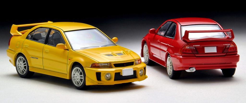 Tomica Limited Vintage Neo Scale Mitsubishi Lancer GSR Evolution V Finished Model 1/64 LV-N187a (Yellow) -