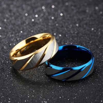Moda acciaio al titanio twill anello onda coppia anelli uomo donna semplice anello di fidanzamento gioielli da sposa regali
