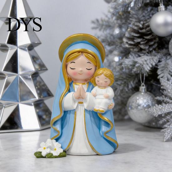 Christmas Resin Ornaments Cute Wishing Girl Figurine, Cartoon Prayer Unique Room Statue, Desktop Ornament, Healing Aesthetic Decoration Hand