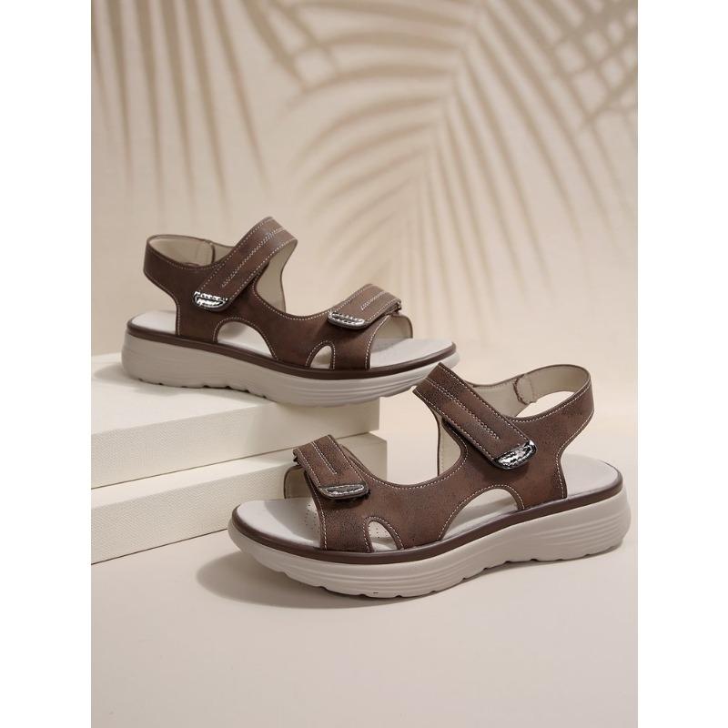 

New summer women s shoes platform casual sandals word with Velcro sandals women s shoes 43 темно-коричневого