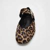 Luxury Designer Leopard Ballet Flats Women Fashion Metal Buckle Wide Strap Women Shoes Low Heel Mary Jane Shoe Zapatos De Mujer