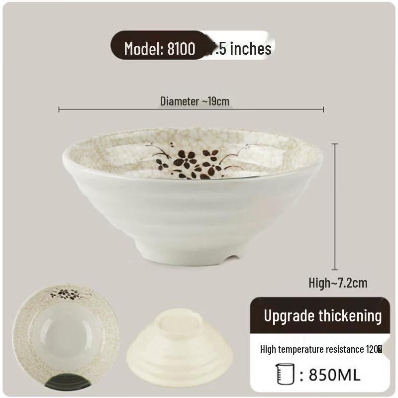 Upgraded Thickened Melamine Ramen Bowl