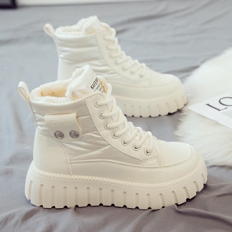 velvet high-top women's shoes winter warm snow boots women's Martin boots new thick-soled winter cotton shoes women's boots