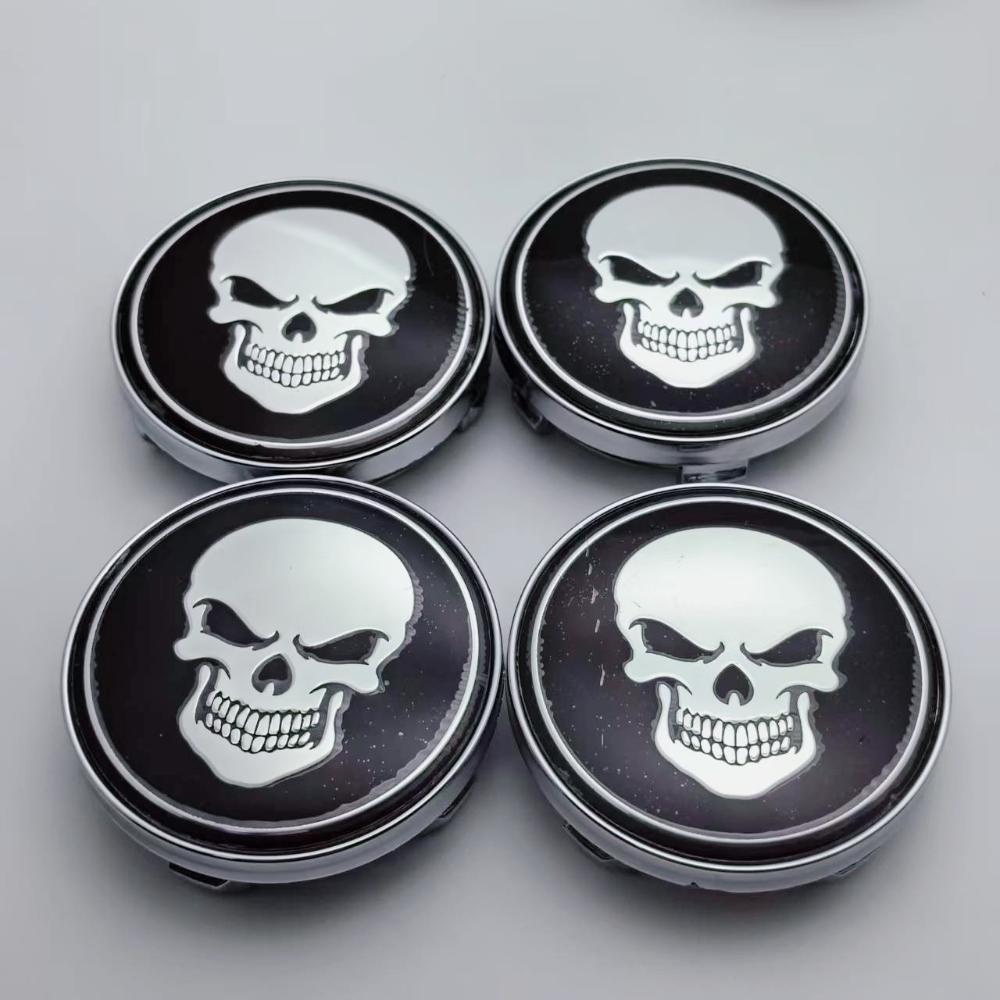 4ks 60MM ( 56 MM Vnitřní průměr) Logo lebky Znak Krytky středů kol auta Stylingové doplňky pro kola Náboj Ráfek Krytky nábojů Kryt Znak Výměna