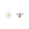 925 Sterling Silver Bee Flower Earrings Women Simple Fashion Wedding Jewelry Accessories