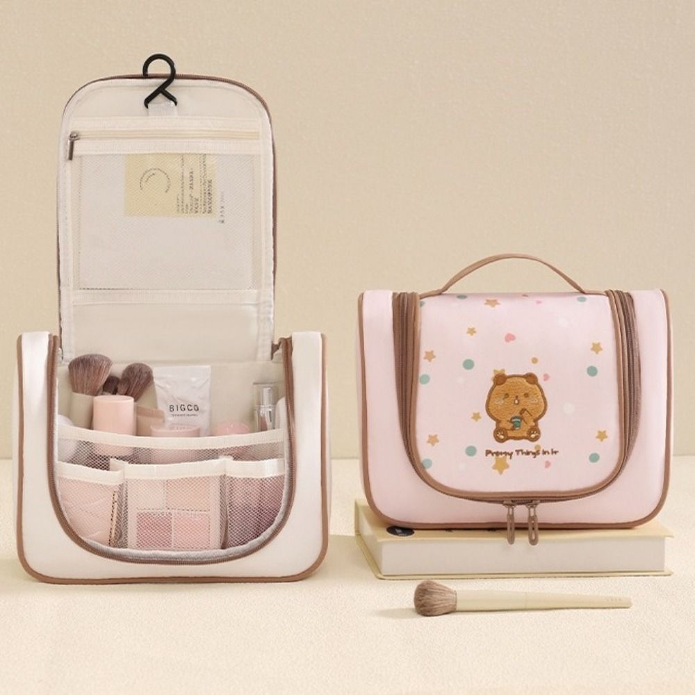 Large-capacity Hanging Makeup Bag With Hook Toiletry Pouch Cosmetic Organizer Cosmetic Storage