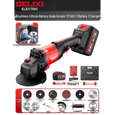 DELIXI High Power Digital Brushless Lithium Angle Grinder CN Plug (adapter Included)