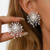 18k Gold-Plated Zircon Pearl Fireworks Stud Earrings – Elegant Luxury Design