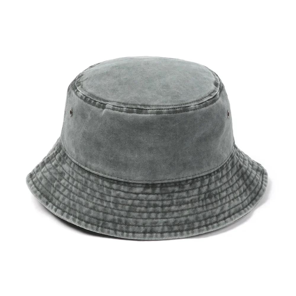 Fashion Denim Washed Bucket Hat Retro Foldable Fisherman Cap Cotton Casual Sun Hat Summer Outdoor Sunscreen Cap for Women Men