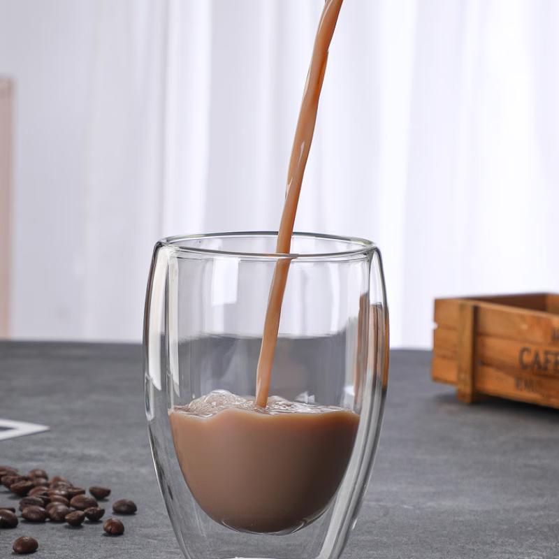 Vasos de Vidrio de Borosilicato con Forma de Huevo de Doble Pared (Juego de 2)