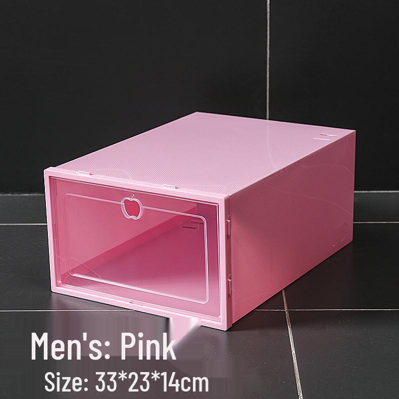 Transparent Foldable Plastic Shoe Storage Box for Men's Shoes – Colorful Home Organization Solution