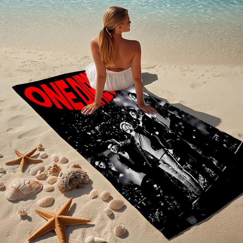 proof beach towel with a One Direction2 pattern - soft,absorbent,quick-drying,machine washable - perfect for swimming,camping,bathing