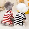 Cute Soft Cotton Striped Dog Jumpsuit Breathable Anti-Shedding Puppy Clothes Four Legs Cat Costume Pet Supplies