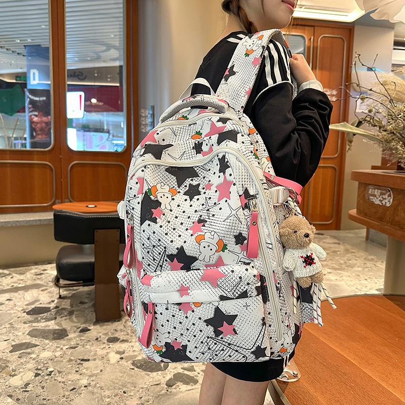 Studentský školní batoh s hvězdným potiskem Dámský batoh s velkou kapacitou