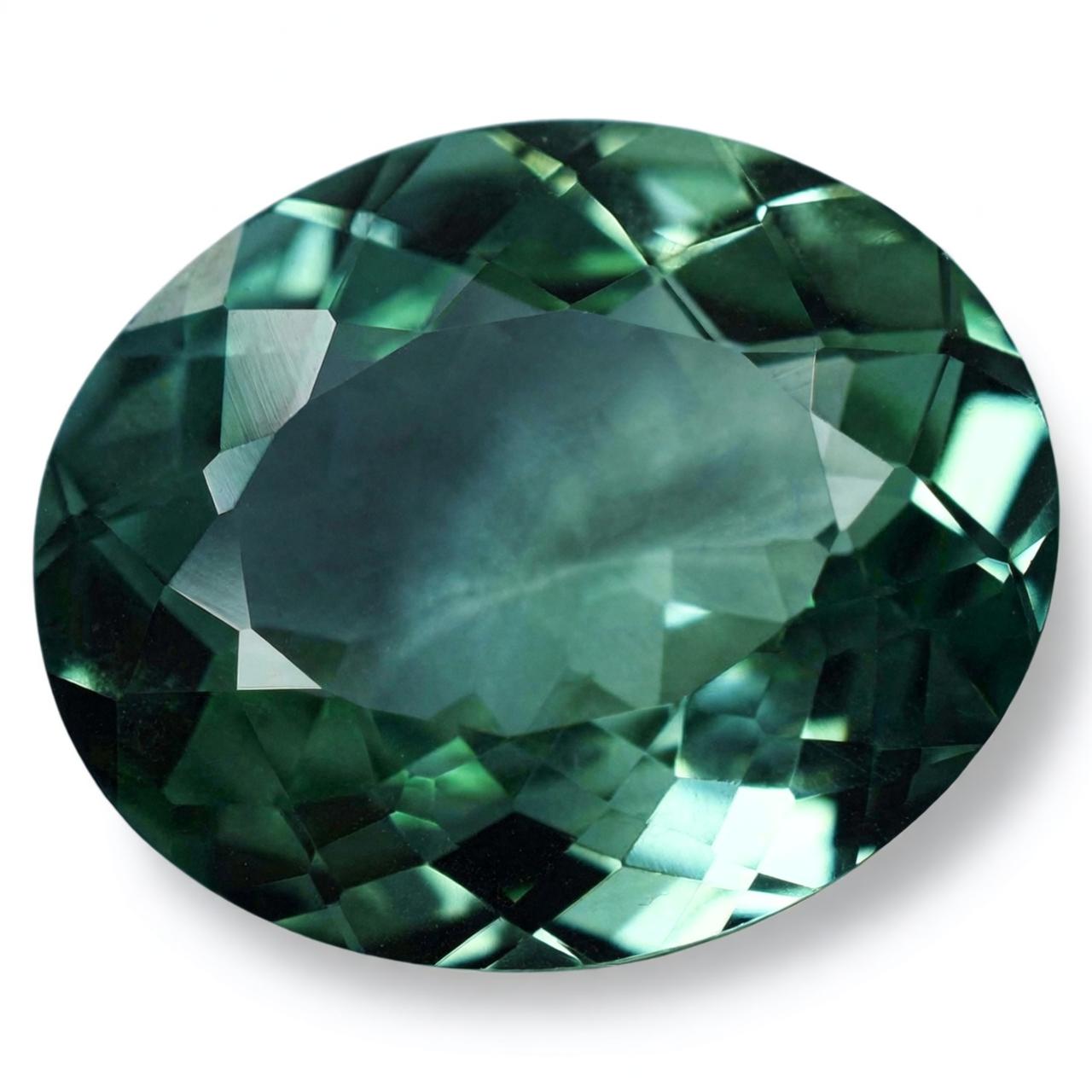 

CERTIFIED 11.25 Ct NATURAL Montana Bluish Green Sapphire Oval Cut Loose Gemstone 15.4 mm Approx. зелений