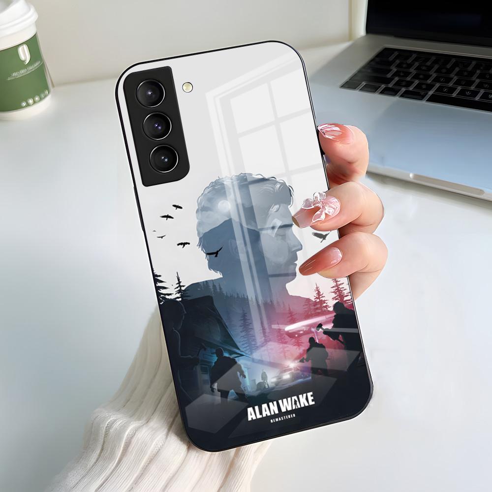 A-Alan W-Wake 2 Phone Case For Samsung A56 A36 A26 A16 A15 A25 A35 A55 A14 A34 A24 A54 Glass Case