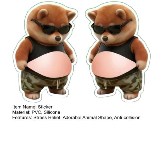 1 Paar Elastische Buik Dier Sticker Angst Stressverlichting Dikke Buik Hond Kat Paard Decal Knijp Siliconen Buik Dier Anti-botsing Sticker