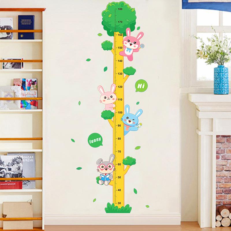 Cartoon Animals Height Measure Wall Sticker Dinosaur Panda Wall Sticker For Kids Room Nursery Child Growth Ruler Growth Chart