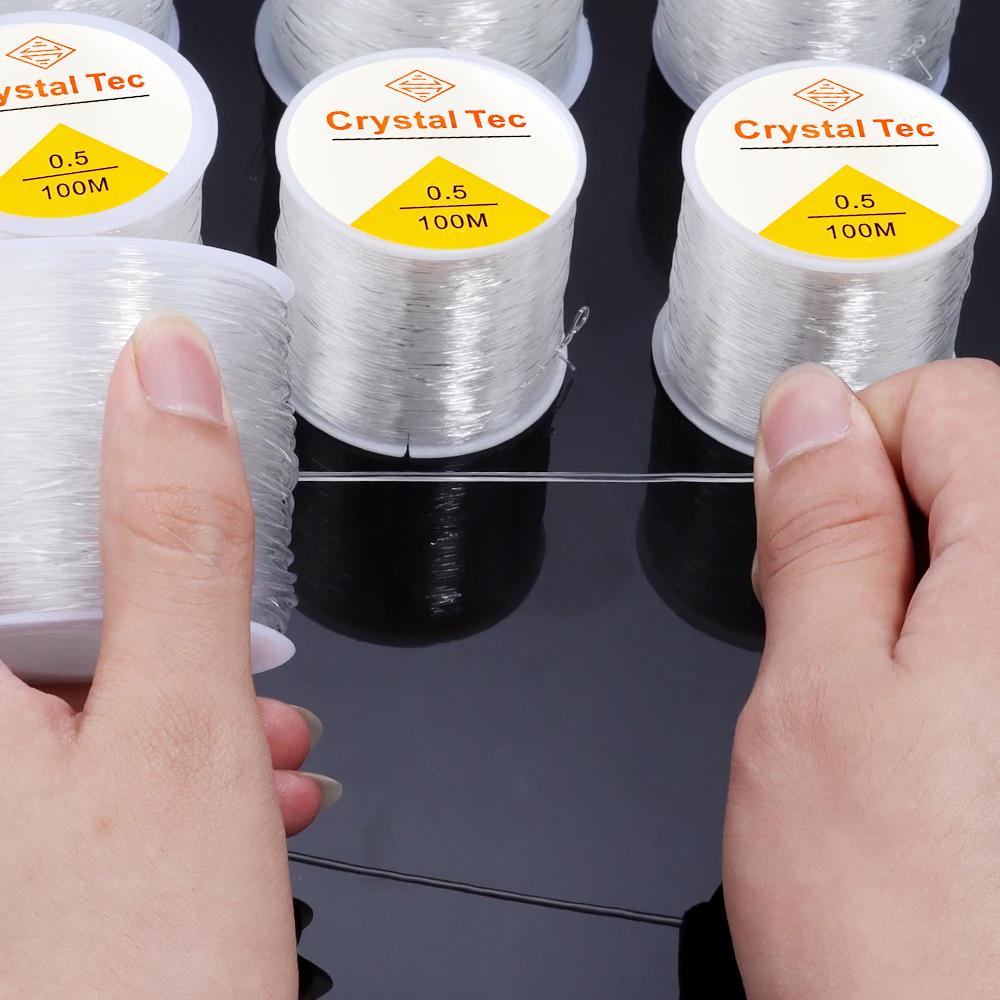 2pcs Transparent Elastic Bracelet String Cord For Jewelry Making And Bracelet Necklace Making,For Sewing Thread