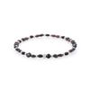 Jbans Classic Micro-Cut Flat Black Agate Garnet Mix Gemstone Bracelet (C2403Ac1195_Wi)