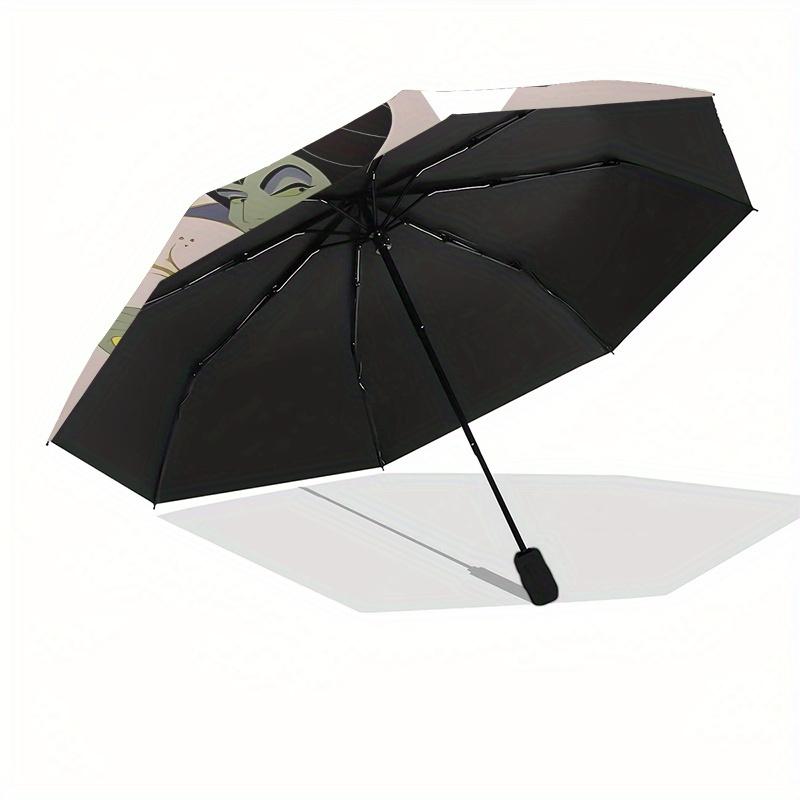 Maleficent, Aurora Automatic Opening and Closing Umbrella - 8 Ribs Portable Folding Umbrella with Plastic Handle, Suitable for Leisure and H