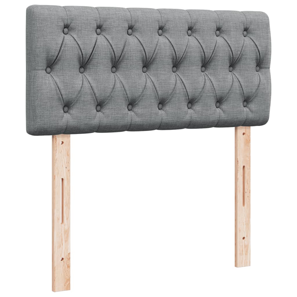 Vidaxl Letto Continentale Con Materasso, Grigio Chiaro, Tessuto, 80X200 Cm