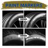 6pcs White Waterproof Cars Wheel Tire Oily Mark Pen Auto Rubber Tyre Paint Pen Cd Metal Permanent Paint Marker Graffiti Touch Up