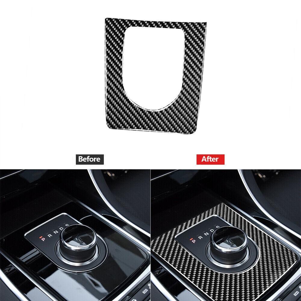Carbon Fiber Gear Shift Panel Outer Frame Cover Trim Fit For Jaguar F-PACE XE XF